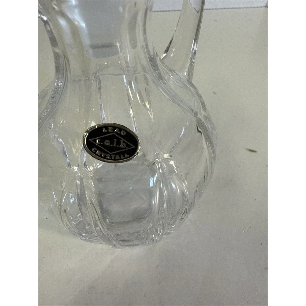Crystal Cruet with Faceted Stopper - Oil or Vinegar